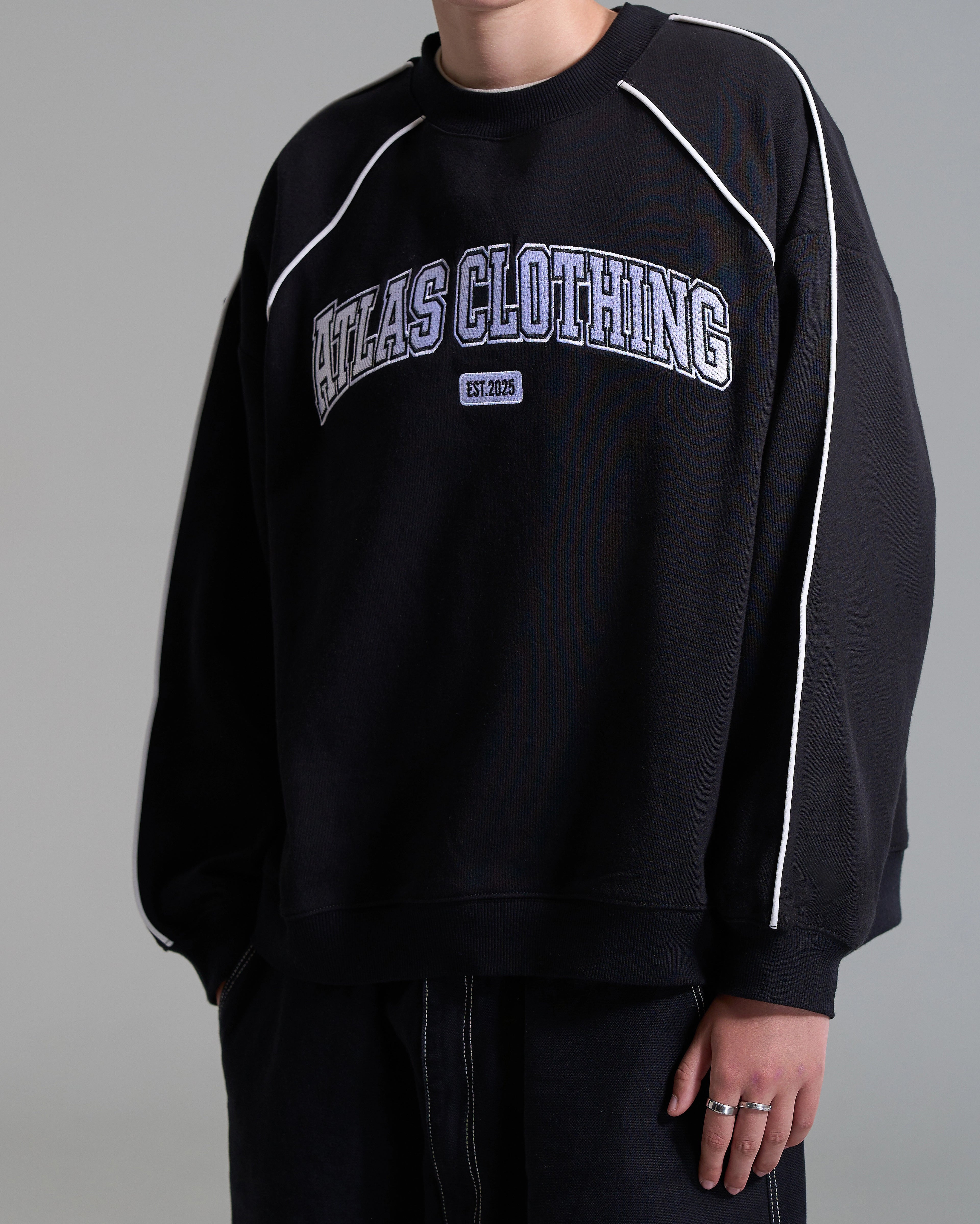 Black Varsity Crewneck