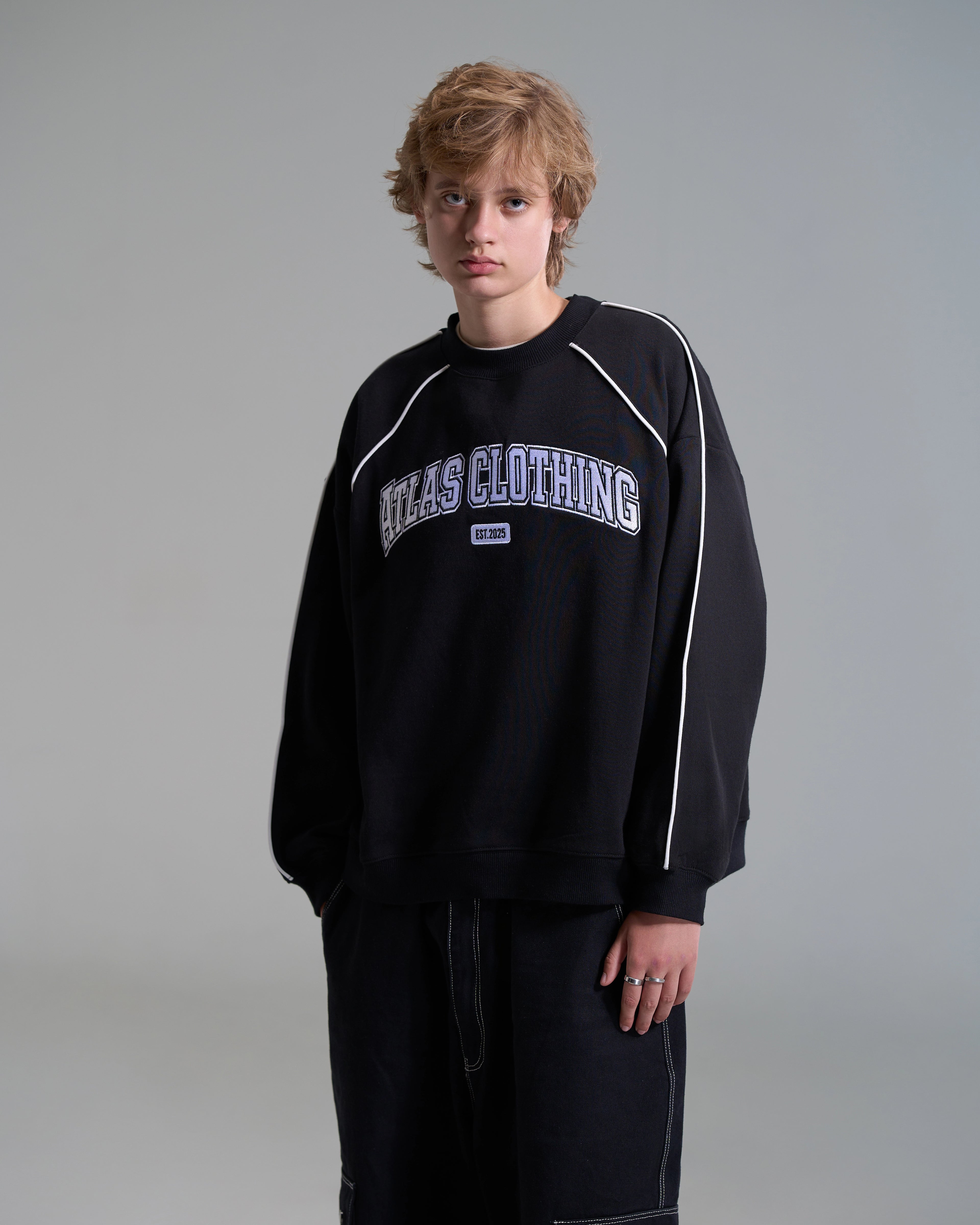Black Varsity Crewneck